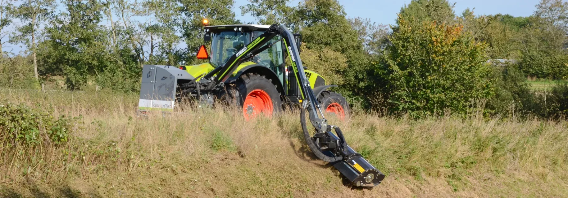 Ditch mower attachment for tractor